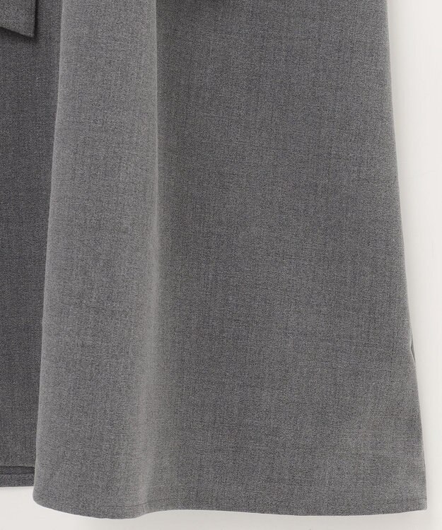 ANY 【洗濯機可能/ストレッチ】ウールライク前開きワンピース グレー