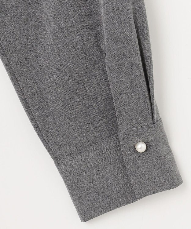 ANY 【洗濯機可能/ストレッチ】ウールライク前開きワンピース グレー