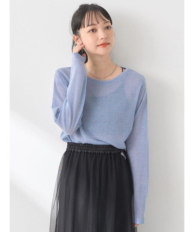 earth music&ecology ラメシアープルオーバー Blue