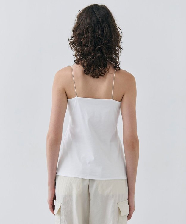 BEIGE， 【洗える・Precious 7月号掲載】ABELIA / コットンVラインカップ付きキャミソール White