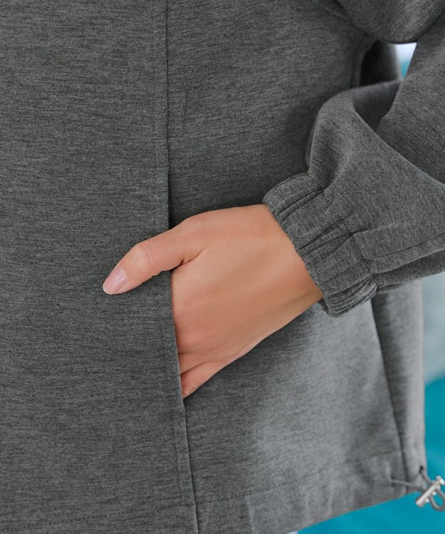 Tiaclasse ダンボールポンチノーカラーブルゾン チャコールグレー