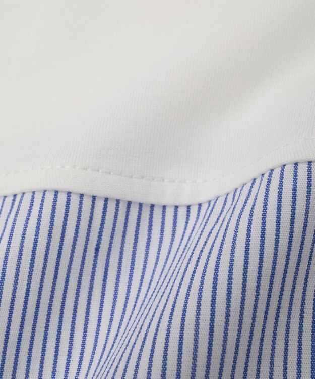 Green Parks 裾ドッキングホワイトインナー Stripe White