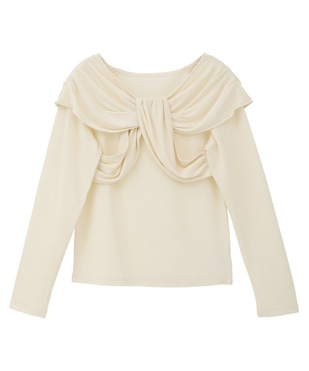 earth music&ecology リボンライクドレーププルオーバー Ivory