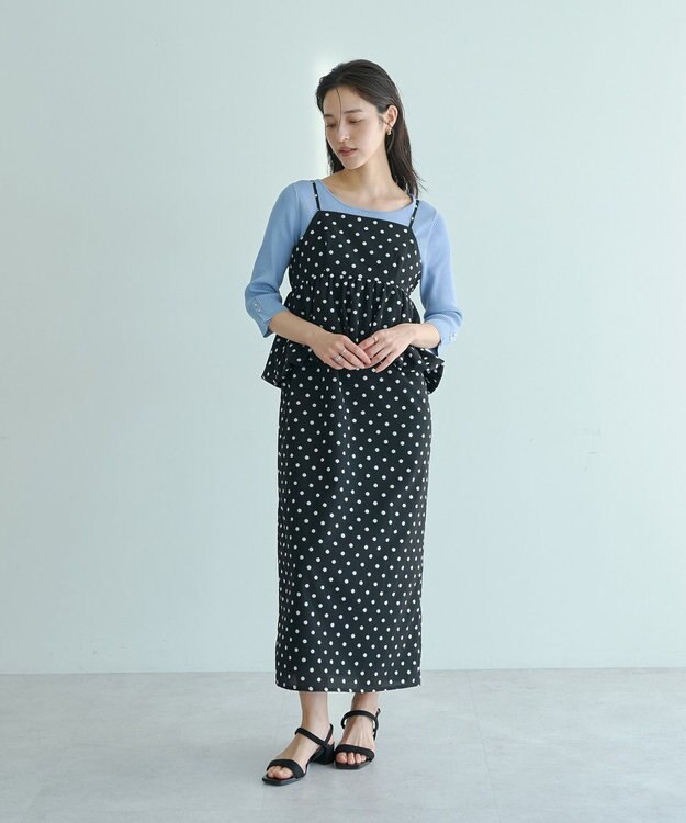 YECCA VECCA 袖釦7分袖リブニット Off White