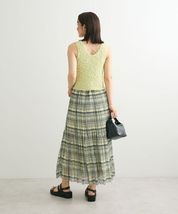 Green Parks ・ｓｗｉｎｇ　ｂｙ　２ｗａｙチュールヤーンベスト Light Yellow