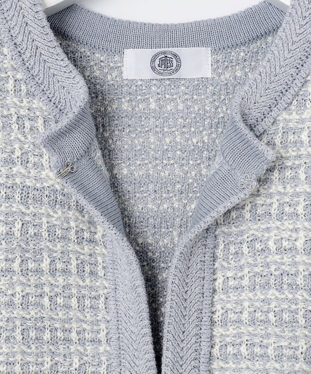 J.PRESS LADIES 【洗える】TWEED KNIT カーディガン サックスブルー系5