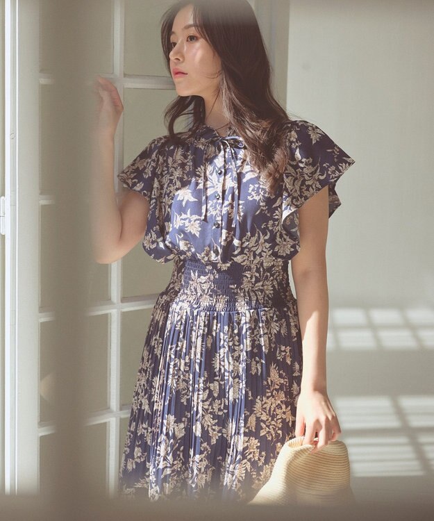 Feroux 【大好評につき新色・追加決定！】ウエストシャーリングデシン ワンピース ネイビー系1