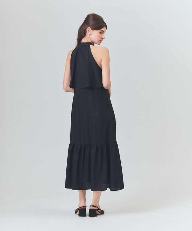 GRACE CONTINENTAL リネンライクホルタードレス ブラック