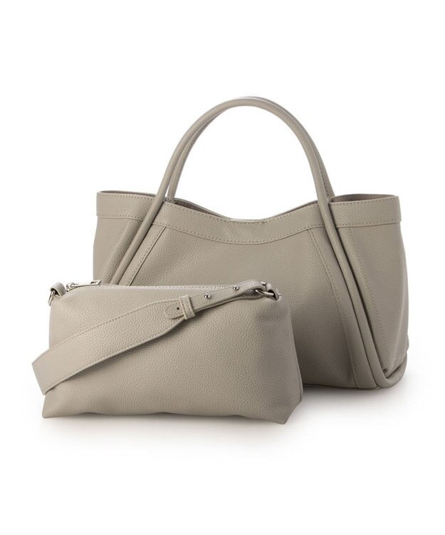 UNBILLION カシュカシュ cachechche / 通しハンドルシュリンク横長トート ライトグレー