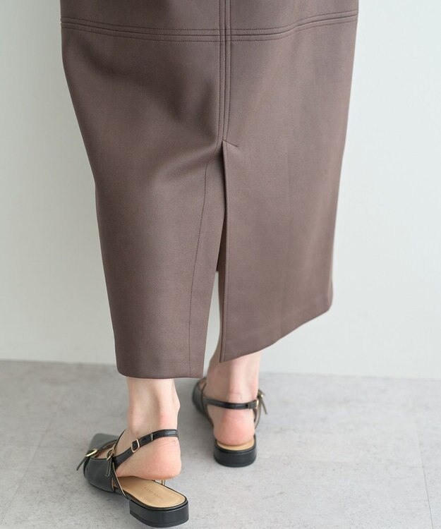 YECCA VECCA レザーライクナロースカート Brown