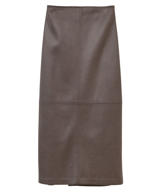 YECCA VECCA レザーライクナロースカート Brown