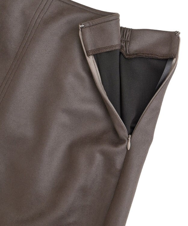 YECCA VECCA レザーライクナロースカート Brown