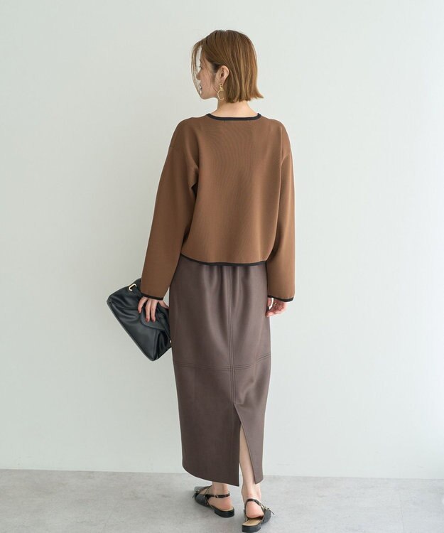 YECCA VECCA レザーライクナロースカート Brown