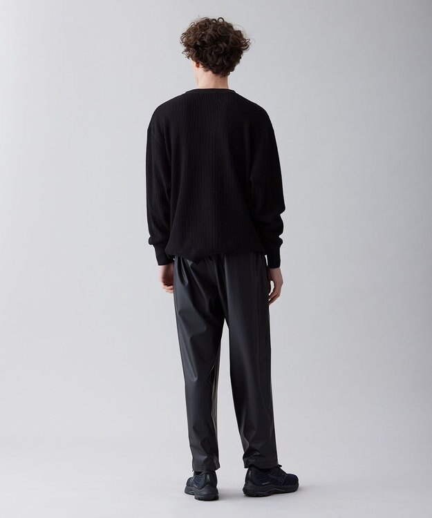 UNFILO MENS イージーケア ワッフル ヘンリーネック [23年春夏商品] ブラック