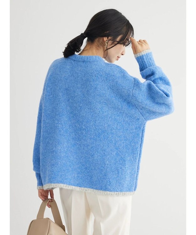 Green Parks フェアリーＭｉｘライン入りプルオーバー Blue