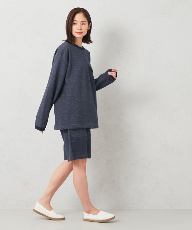 JOSEPH ABBOUD MOUNTAIN 【SPACE／UNISEX】オーガニックコットン使用 ヴィンテージインレー ショートパンツ ネイビー系