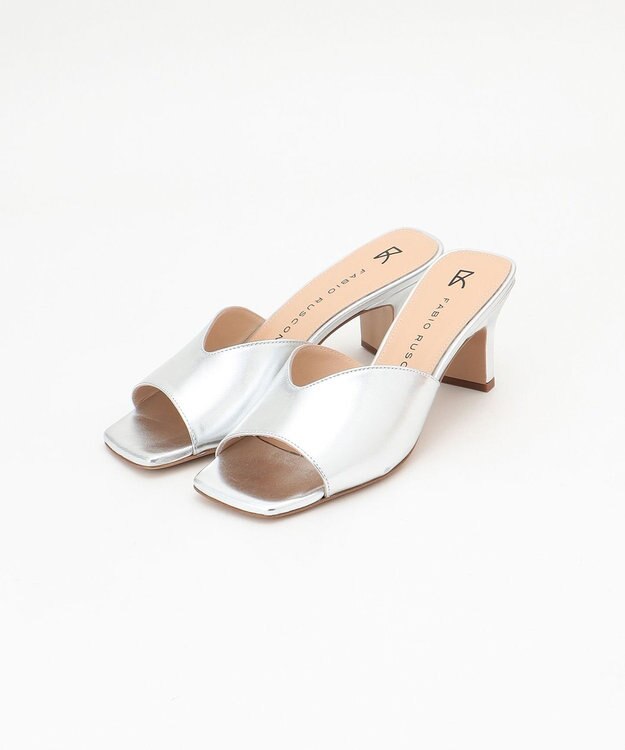 GRACE CONTINENTAL FABIO RUSCONI メタリックミュール シルバー