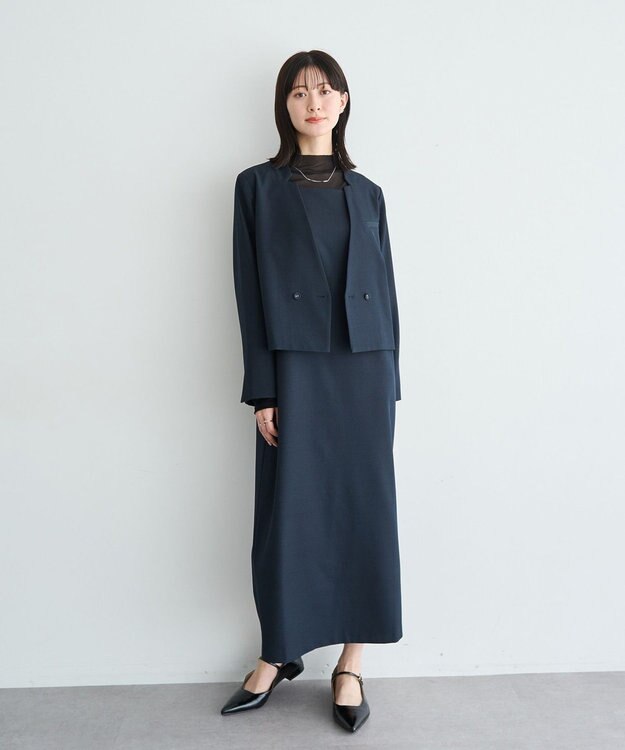 YECCA VECCA 【2点SET】ショートジャケットセットキャミワンピース Light Beige