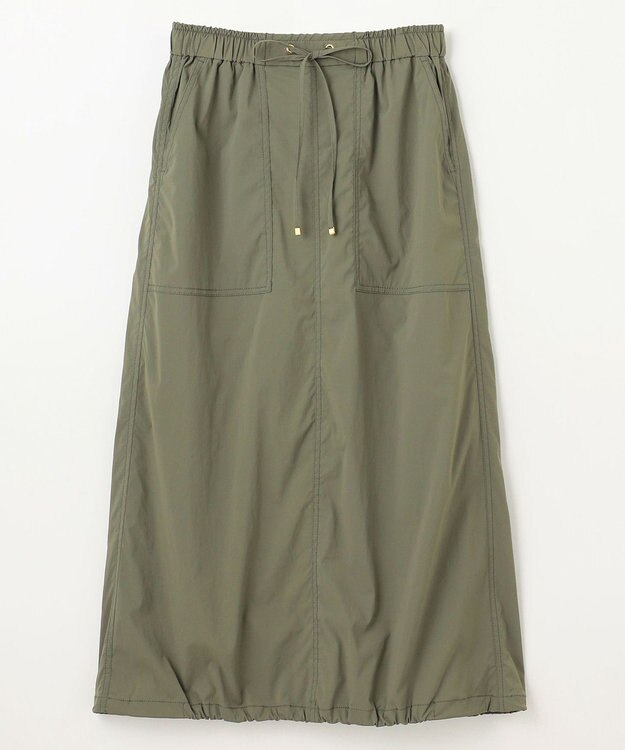 ANY L 【ウエストゴム】撥水ナイロンベイカースカート カーキ