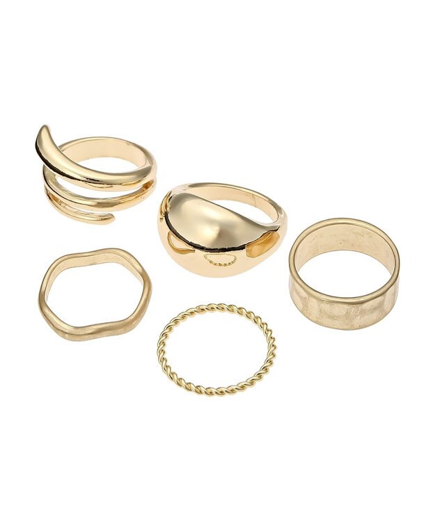 AMERICAN HOLIC ５ＳＥＴメタルリング Gold