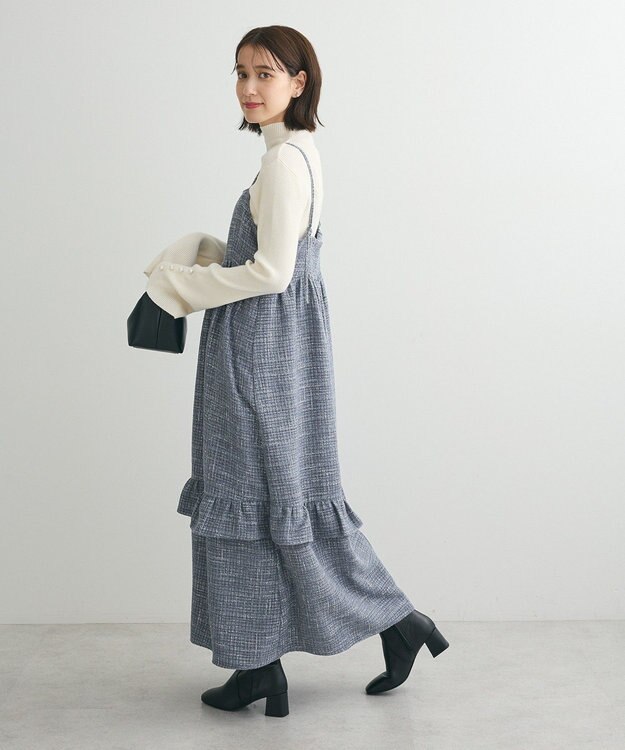 Green Parks ・ＥＬＥＮＣＡＲＥ　ＤＵＥ　ツィードキャミワンピース Gray