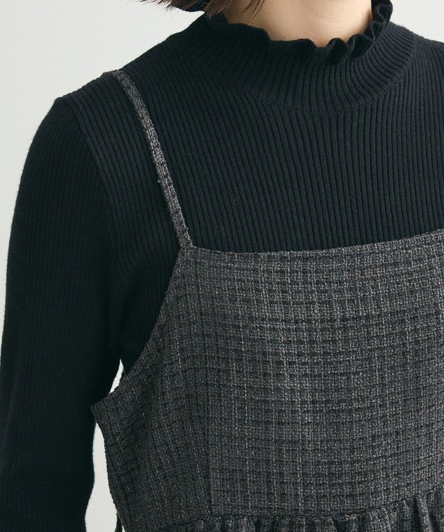 Green Parks ・ＥＬＥＮＣＡＲＥ　ＤＵＥ　ツィードキャミワンピース Black