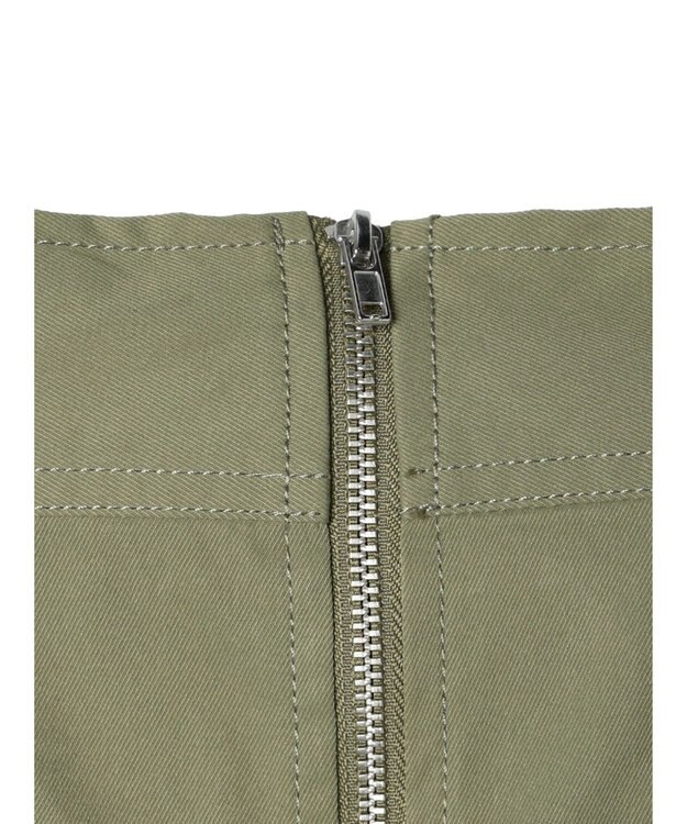 Green Parks フロントＺＩＰセミフレアスカート Black