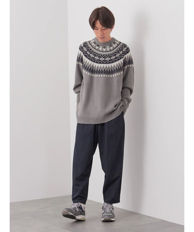 CRAFT STANDARD BOUTIQUE 【男女兼用】求心柄クルーネックニット Gray Mixture