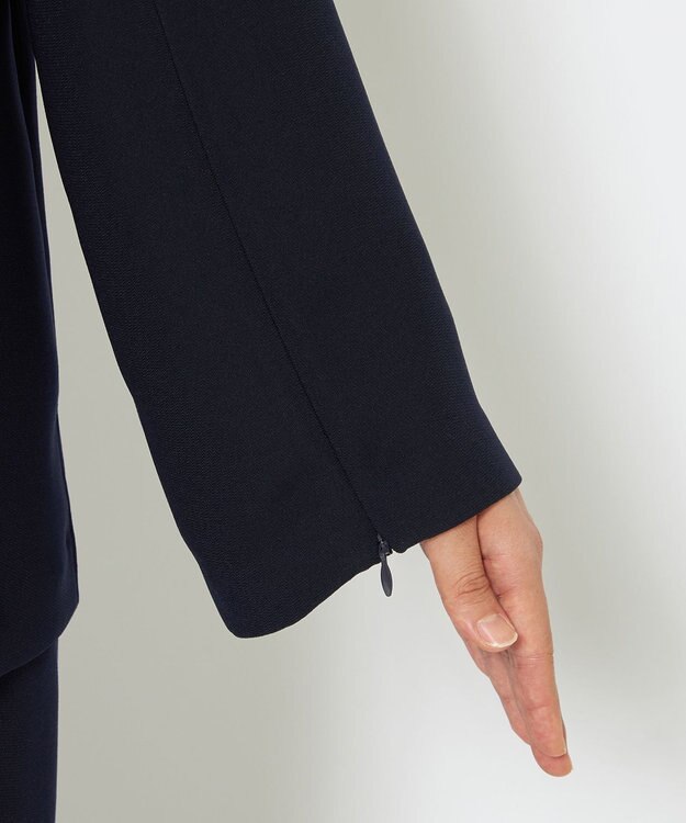 uncrave 【防シワ・洗濯機洗い可】ウォッシャブルダブルクロス スリットスリーブ ブラウス（uncrave STANDARD） ネイビー