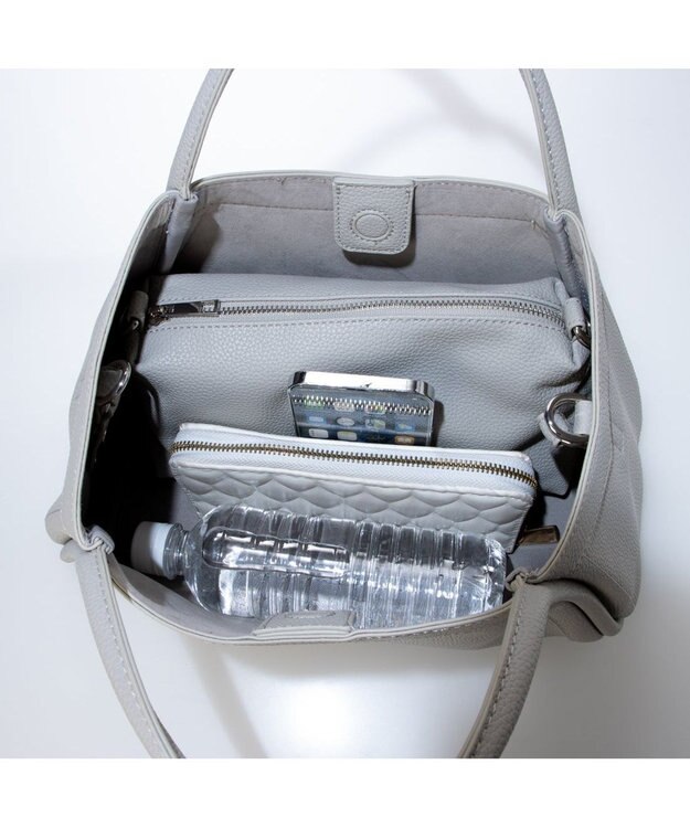 UNBILLION カシュカシュ cachechche / 通しハンドルシュリンク横長トート ライトグレー