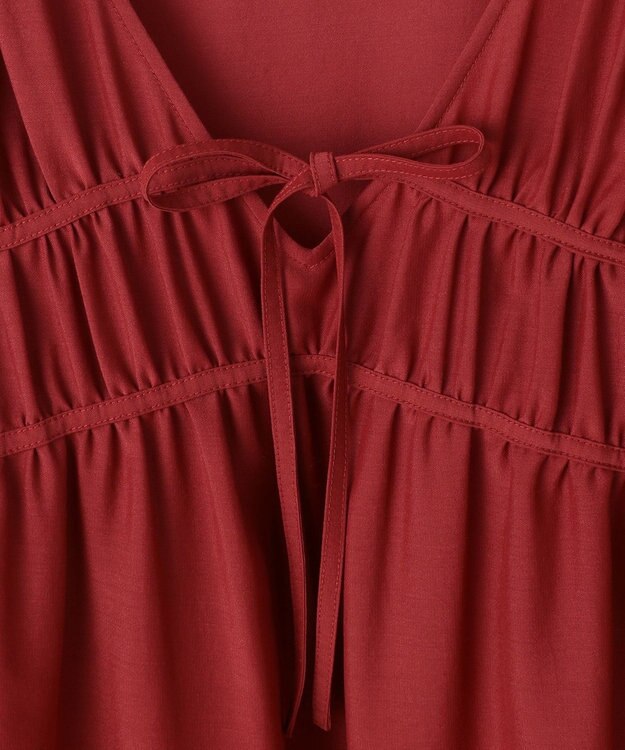 ANY SIS 【洗える】 ギャザーテント ブラウス レンガ