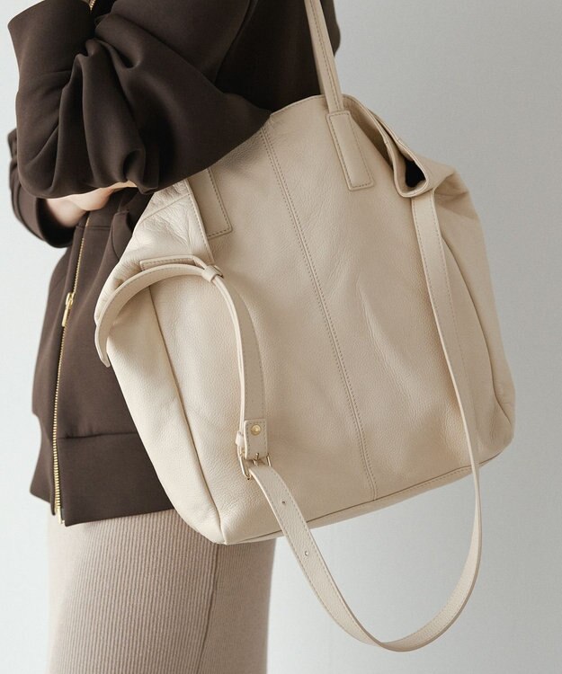 russet 【2025AW新作】《WEB限定》レザー2WAYトートバッグ(CE-1584-WEB) Ivory