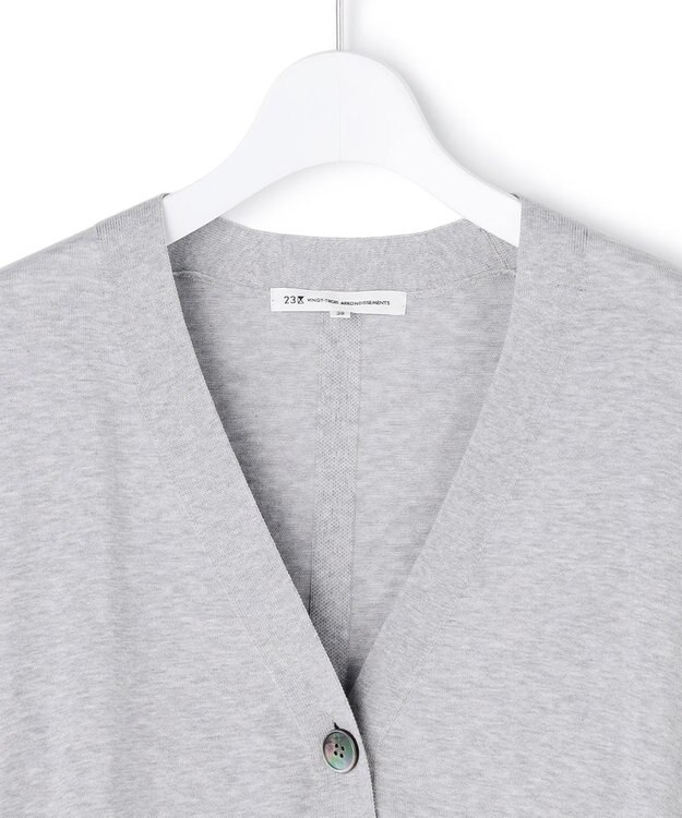 23区 【先行予約/WEB&一部店舗限定】スビンハイツイスト Vネック カーディガン ライトグレー系