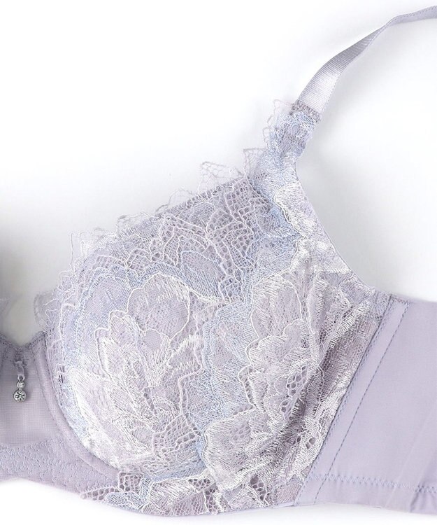 WACOAL ブラジャー 【ハグするブラ】 体温を感知してカラダになじむ 脇高設計 小さく見せる Hカップまで対応 大きいサイズ レディース フルカップ BXB318 /ワコール グレー