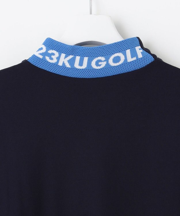 23区GOLF 【MEN】【吸水速乾/UVカット】スポーティ モックネックシャツ ネイビー系