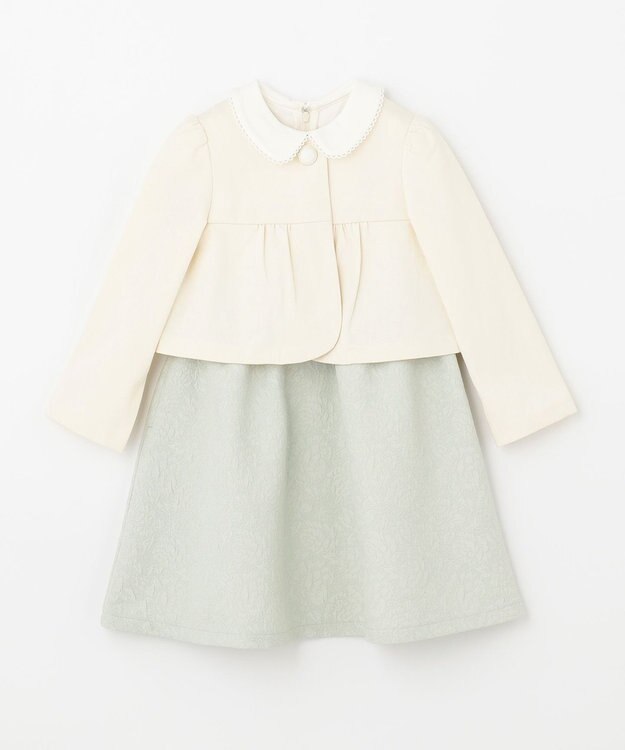 組曲 KIDS 【110-130cm】ジャガード セットアップ ミントグリーン系