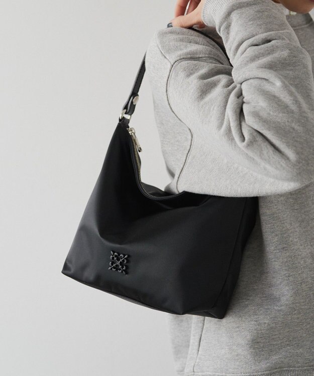 russet シンプルショルダーバッグ【クラウズナイロン】(CE-1467) Black