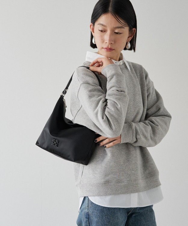 russet シンプルショルダーバッグ【クラウズナイロン】(CE-1467) Black