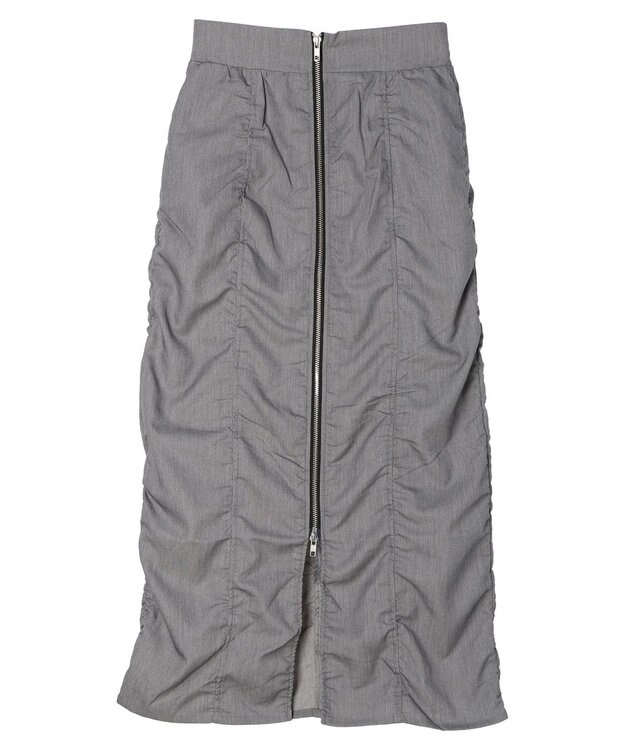 Green Parks ・ＥＬＥＮＣＡＲＥ　ＤＵＥ　シャーリングＷーＺＩＰスカート Gray