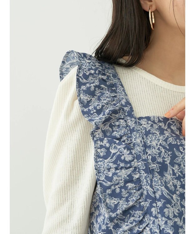 earth music&ecology 隠れウサギ柄ビスチェ Navy