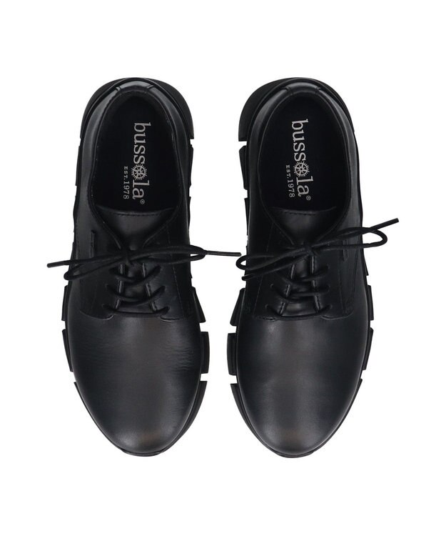 INTER-CHAUSSURES 【BUSSOLA】晴雨兼用厚底ダービーシューズ ブラック