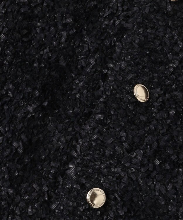 23区 【GOLD LABEL】リボンモールツイード ニットカーディガン ブラック系
