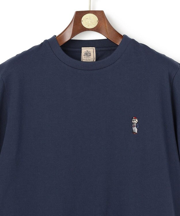 J.PRESS MEN 新デザイン【BULLDOG BOY】カノコレジメン クルーネック Tシャツ ネイビー系