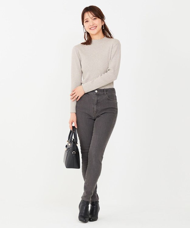 ANY SIS 【洗える/裏起毛】スフレ デニム グレーデニム