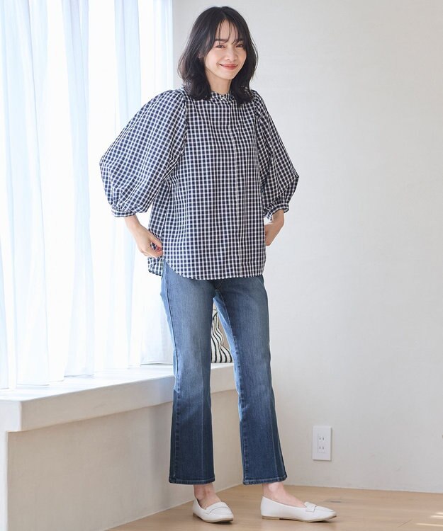 ANY 【洗濯機可/ストレッチ】デニムフレアパンツ インディゴ