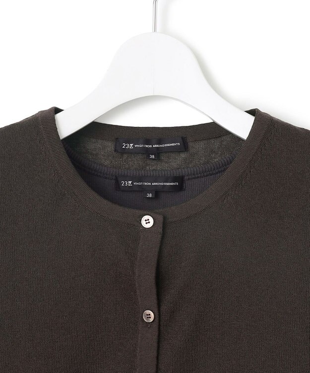 23区 【Oggi8月号掲載/洗える】ニットレイヤード ワンピース ダークブラウン系