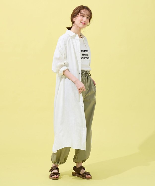 ANY ヨーロピアンリネンシャツワンピース オフ