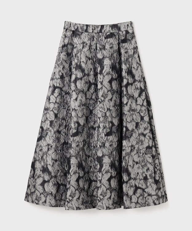 GRACE CONTINENTAL ジャガードタックスカート グレー