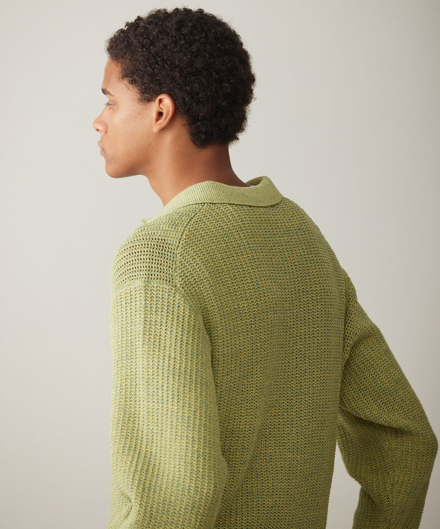UNFILO MENS メッシュ ニットポロ [24年春夏商品] イエロー
