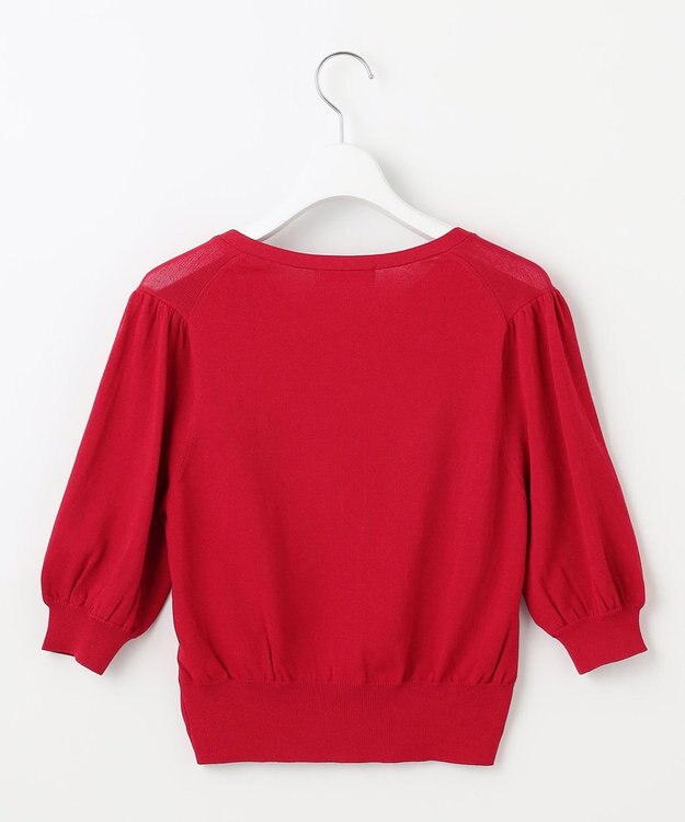 Feroux ハーフスリーブ カーディガン レッド系